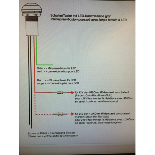 Schalter schwarz mit Beleuchtung grün IP67 – FH Herren AG